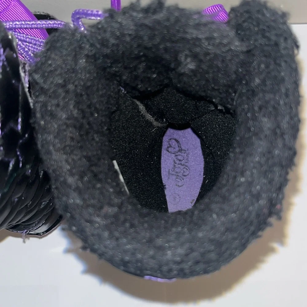 Jo Jo Siwa Black Snow Boots w/Purple Bows Toddler Girls Size 8